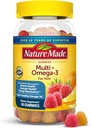 Nature Made Herre Multivitamin Gummies med Omega-3, Herre Gummy Multivitaminer til daglig ernæring Support, 80 Gummy Vitamin og Min, 40 dages forsyning