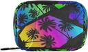 Pill Box Farverige Geometri Palm Træer 7 Dag Pill sag Rejse Pill Organizer Bag med lynlås Portable ugentlige Vitamin Medicin Supplement Holder Pouch Bag