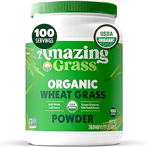 Amazing Grass Hvede Græs Pulver: 100% Whole- Leaf Hvede Græs Pulver for energi, Detox & Immunity Support, Chlorophyll giver grønne, 100 Servering