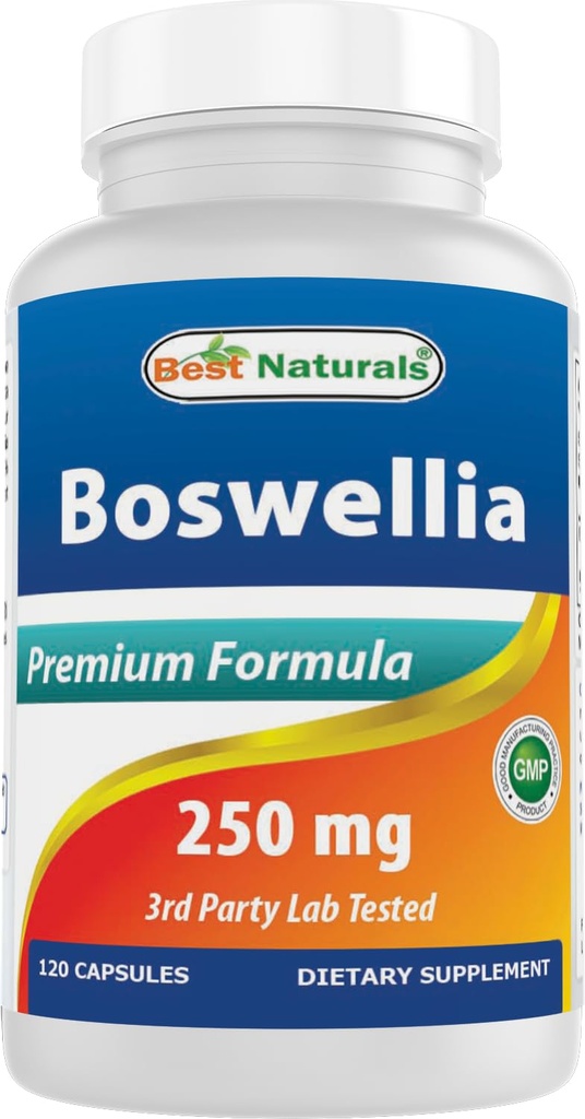 Bedste Naturals Boswellia Serrata fælles sundhed 250 mg 120 Kapsler - Standardiseret til 65% Boswellic Acid (120 Tæl (pakke med 1))