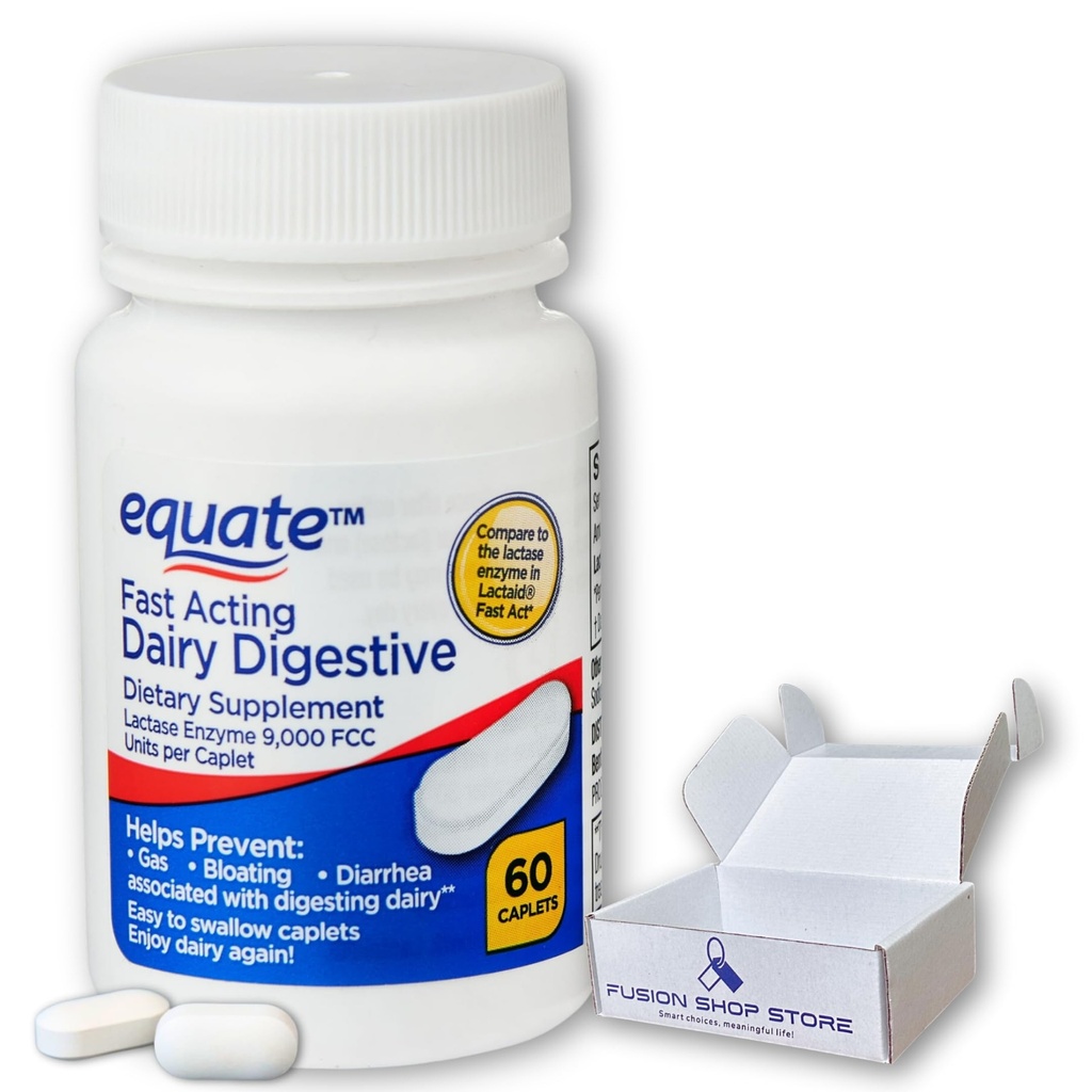 Lactase Fast Acting- Dairy fordøjelsestillæg, 60 kapsler (pakning med 1 stk.)