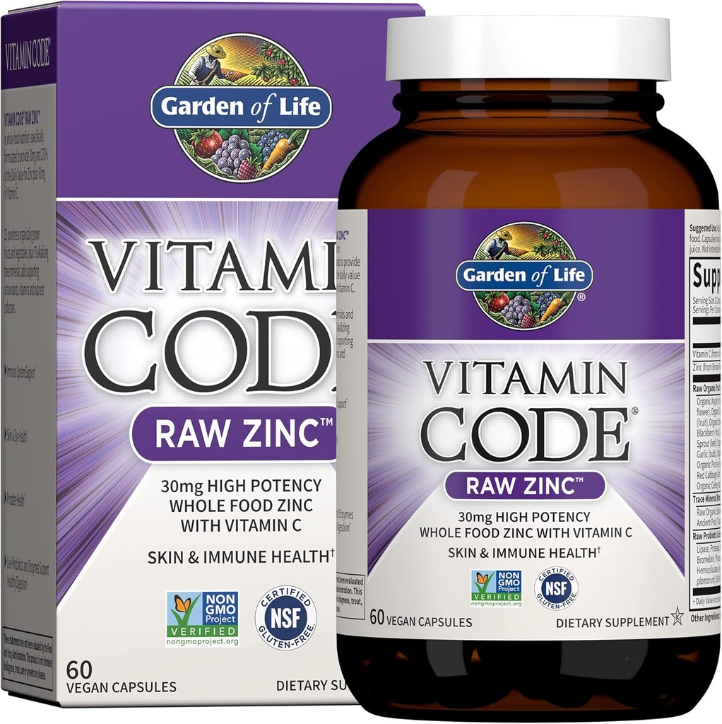 Have of Life Vitamin Code Raw One Mænds Multivitamin med zink kosttilskud til immun- og hudsundhed, 30 kapsler