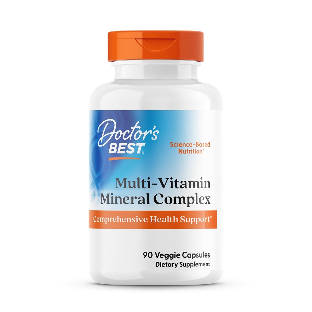 Læger Bedste Multi- Vitamin Mineral Complex, Omfattende Health Support, Non- GMO, Gluten Free, Vegan 90 Veggie Kapsler