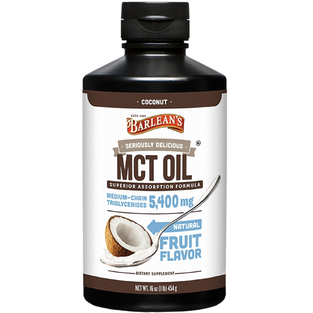 Barlean 's MCT Oil Supplement, kokos smag for keto kaffe, emulgeret Creamy Liquid Syrup med 5,400mg Plant- baserede MCT er til støtte energi, Focus og Wellness, 16 oz