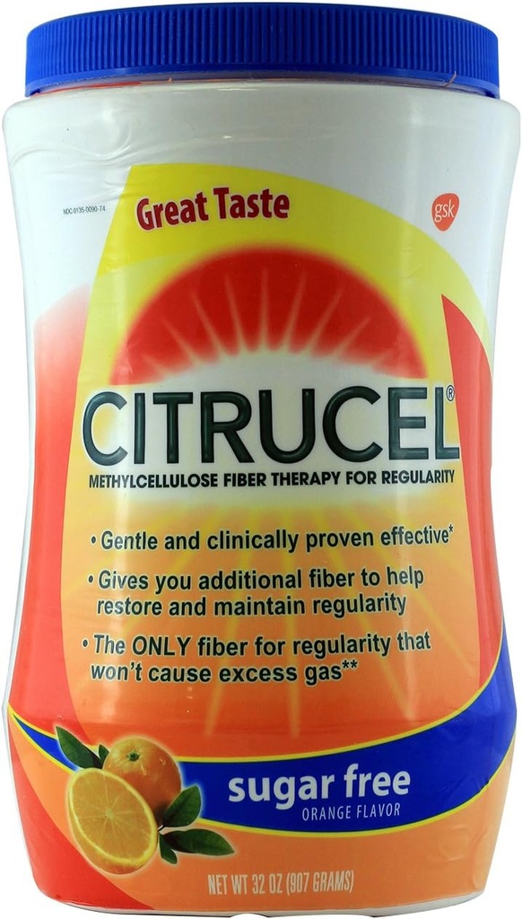 Citrucel methylcellulose Fiber terapi for regelmæssighed Orange Flavor 32oz
