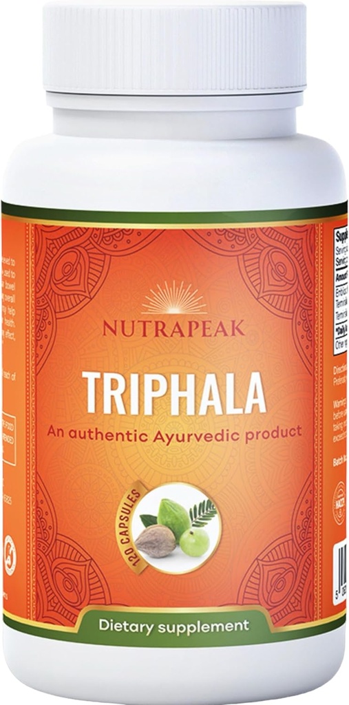 Triphala Capsules - 2000mg - Ayurvedic Triphala Guggulu Blend Made with Amla Haritaki Bibhitaki Powder - 120 Capsules - Vegan Non- GMO Soy Free Gluten Free