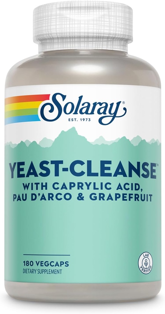 Solaray Yeast- Cleanse -- 180 Vegetariske Kapsler