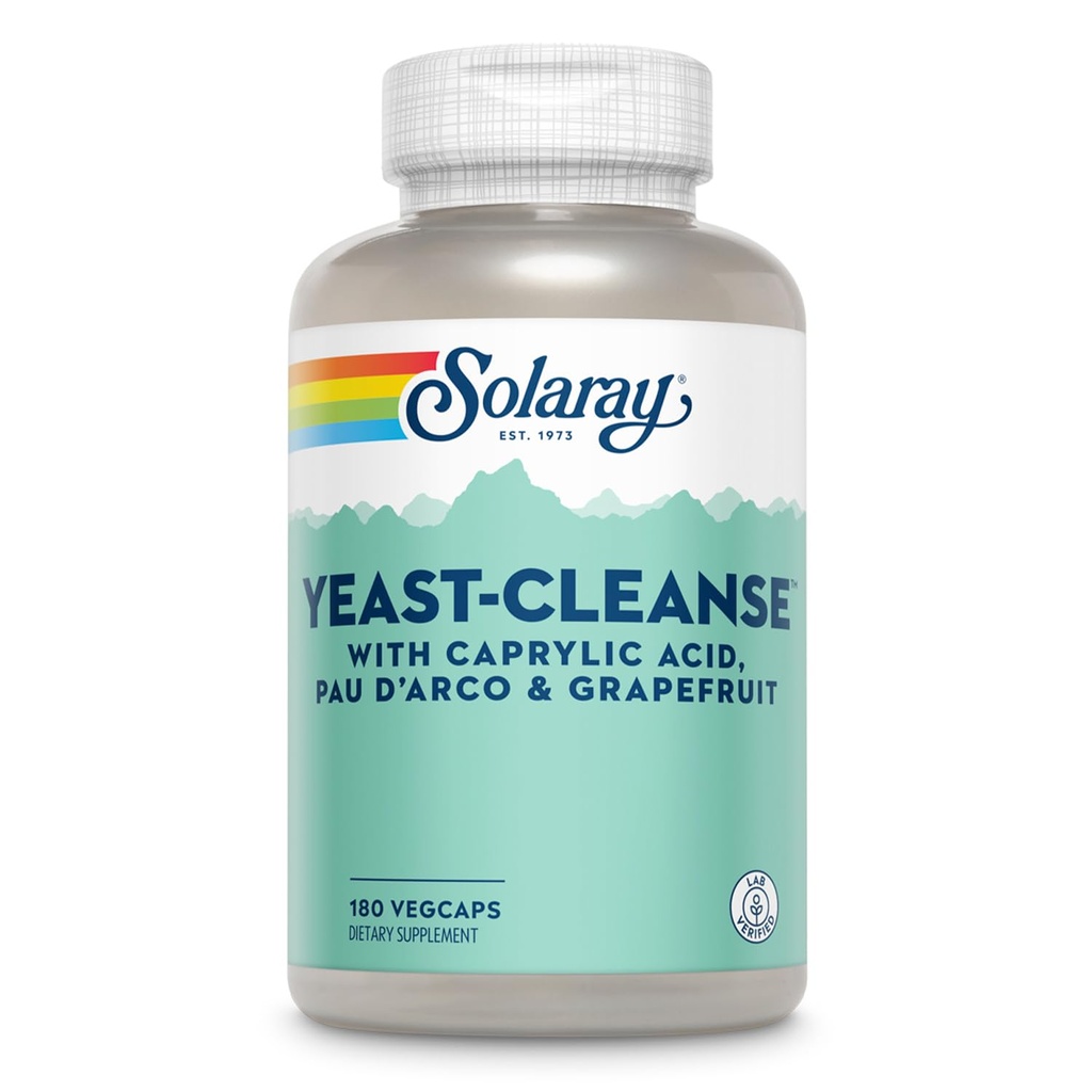 Solaray Yeast- Cleanse -- 180 Vegetariske Kapsler