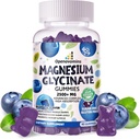 Magnesium Glycinate Gummies 2500mg - Sugar Free Magnesium Kalium Supplement med D-vitamin, B6, CoQ10 for Calm Mood & Sleep Support - 90 Blueberry Gummies
