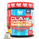 BPI Sports CLA + Carnitin Shredded - Konverter Fedtceller i energi og understøtter Lean Muscle, Boost Metabolisme - Non- Stimulant L- Carnitin tillæg - Frugt Punch (14.1 oz. / 50 Servering)