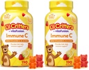 L 'il Critters ImmunC Daily Gummy Supplement Vitamin til børn, til C-vitamin, D-vitamin og zink til immunforsvar, Orange, Lemon og Cherry Flavors, 190 Gummies (pakke med 2)