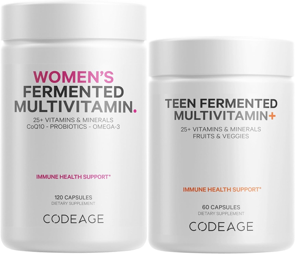 Kodeage immunstøtte Bundle Multivitamin til kvinder + Multivitamin til teenagere