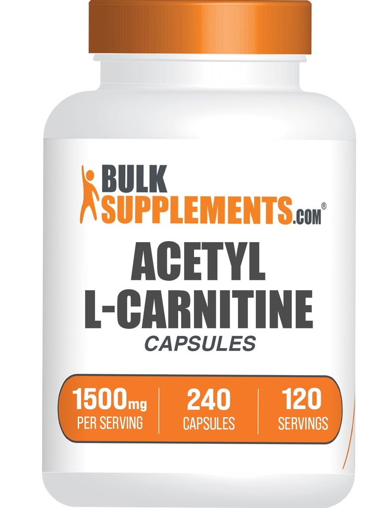 Bulkaddiments.com Acetyl L- Carnitin kapsler - ALACAR HCl, Carnitin supplement - ALACAR kapsler, Acetyl L- Carnitin 1500mg - Gluten Free, 2 kapsler per servering, 240 kapsler