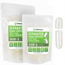 XPRS Nutra Vegan Størrelse 1 Separated Kapsler - 100 Count Clear Premium Tomme Kapsler Separeret i poser - Piller 1 Tom for DIY Supplement Fyldning