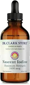 Dr. Clark Store White Jod (Nascent Jod) - 4 Fl Oz, Understøtter Thyroid Health & Immunsystem