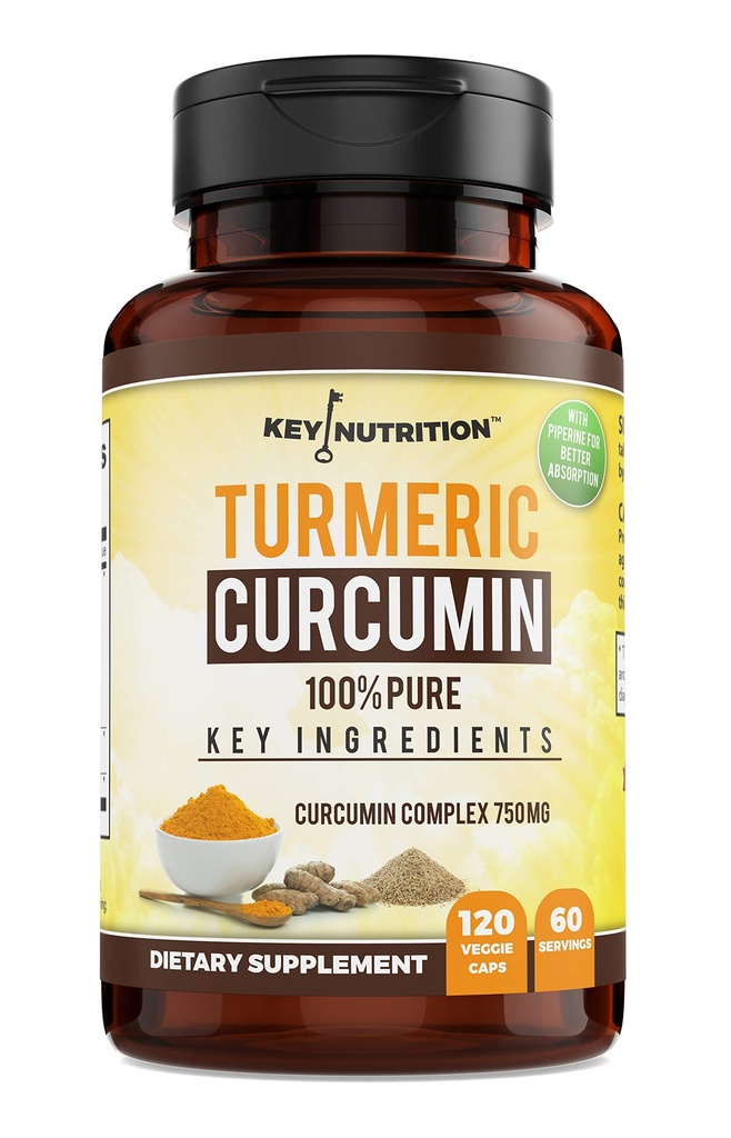 Gurkemeje Kompleks med Piperine, 100% Pure - 120 kapsler
