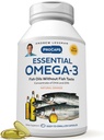 ANDREW LESSMAN Essential Omega-3 Orange - 360 Softgels - Ultra-Pure, High Potence Omega-3 Olies. Høj DHA, ingen stomach, ingen kontaminanter, ingen kviksølv. Lille let at synke bløddele