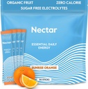 Nectar Energy Booster - Organic Coffein, B12 & Electrolytes - Sukker Free & Zero Calorie - Sund kaffe, Energidrik & Soda Alternativ - Hydration & Energy Supplement (Orange 30 Powder Packets)