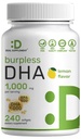 DHA Kosttilskud: 124; 240 Softgels, Burpless, Lemon Flavor, DHA 1000mg + EPA 500mg, Wild Caught Fish, Rich in Omega- 3s, Merkur Free, Non- GMO, Support Brain Heart & Joint Health