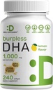 DHA Kosttilskud: 124; 240 Softgels, Burpless, Lemon Flavor, DHA 1000mg + EPA 500mg, Wild Caught Fish, Rich in Omega- 3s, Merkur Free, Non- GMO, Support Brain Heart & Joint Health