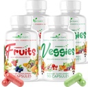 Daglige frugter og grøntsager supplement - 360 kapsler til 60 dage, Ikke GMO & Gluten Free Superfood med naturlige vitaminer - drevet af planter, 4- Pack
