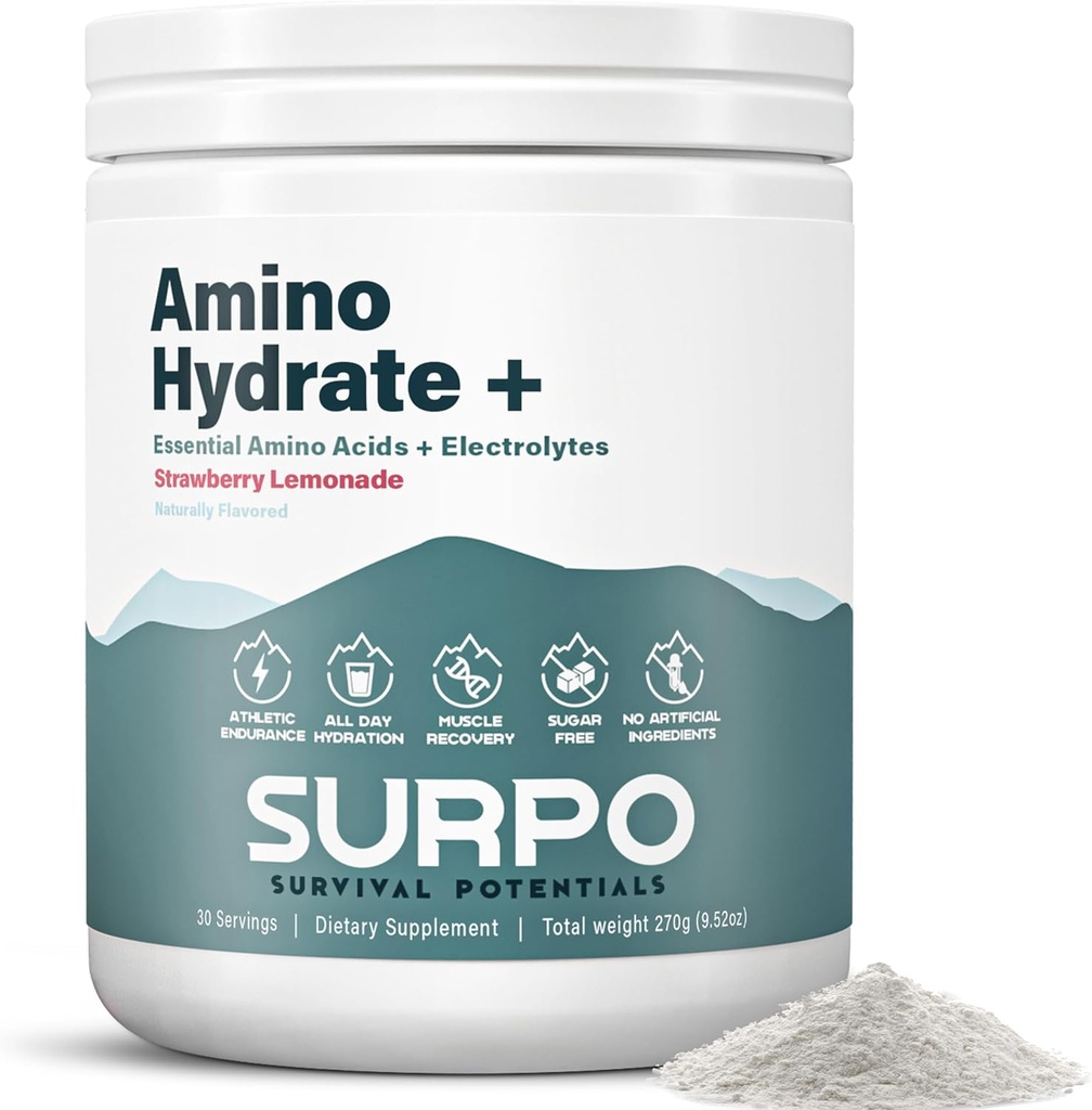 Essentielle Aminosyrer supplement & sukker frie elektrolyter pulver - Keto EAA + BCAA Amino Energy Powder - BCAA elektrolyte hydrering pulver drik til post træning muskel opsving & vækst, 30 Servering