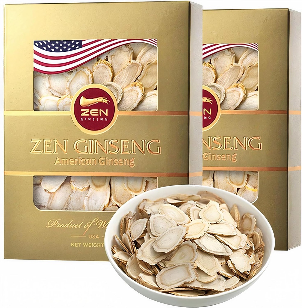 2 Æsker af American Wisconsin Ginseng Slices - Forbedret energi, ydeevne, & Mental Sundhed for mænd og kvinder. I alt 8 Oz.