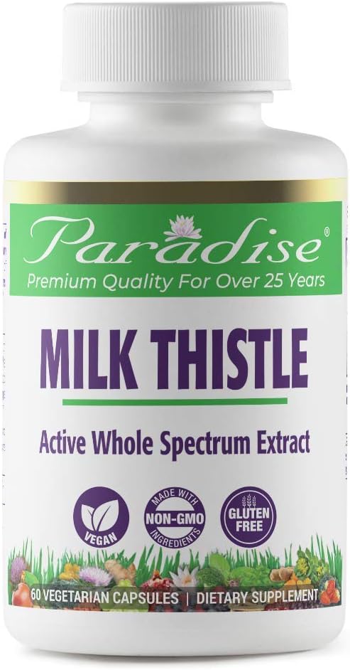 Paradise Herbs Milk Thistle 75: 1 80% Vegetariske Kapsler, 60 Greve