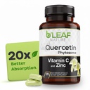 B 'LEAF NATUR Quercetin Phytosome, 120 Kapsler - 1000mg Høj Absorption Quercetin med C-vitamin og zink - non-GMO Vegetar Quercetin Supplement for immun, energi, hjerne og sæsonbetinget støtte