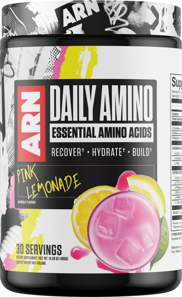 Arms Race Nutrition against 124; ARN area 124; Daily Amino Essential Aminosyrer (30 Servere, Pink Lemonade)