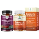 Bundle of Extra Strength Hawthorn Berry Kapsler - Heart Health Supplement og gurkemeje Curcumin immunsupport Gummies - Immunbooster gurkemeje Gummies til fælles støtte og avanceret hudpleje