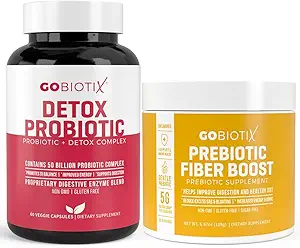 GOBIOTIX Detox & Fiber Supplement Bundle - Prebiotic Fiber Powder & Detox Support - fremmer fordøjelse, Gut Cleansing, og regelmæssighed - Keto, Vegan, Gluten- Free