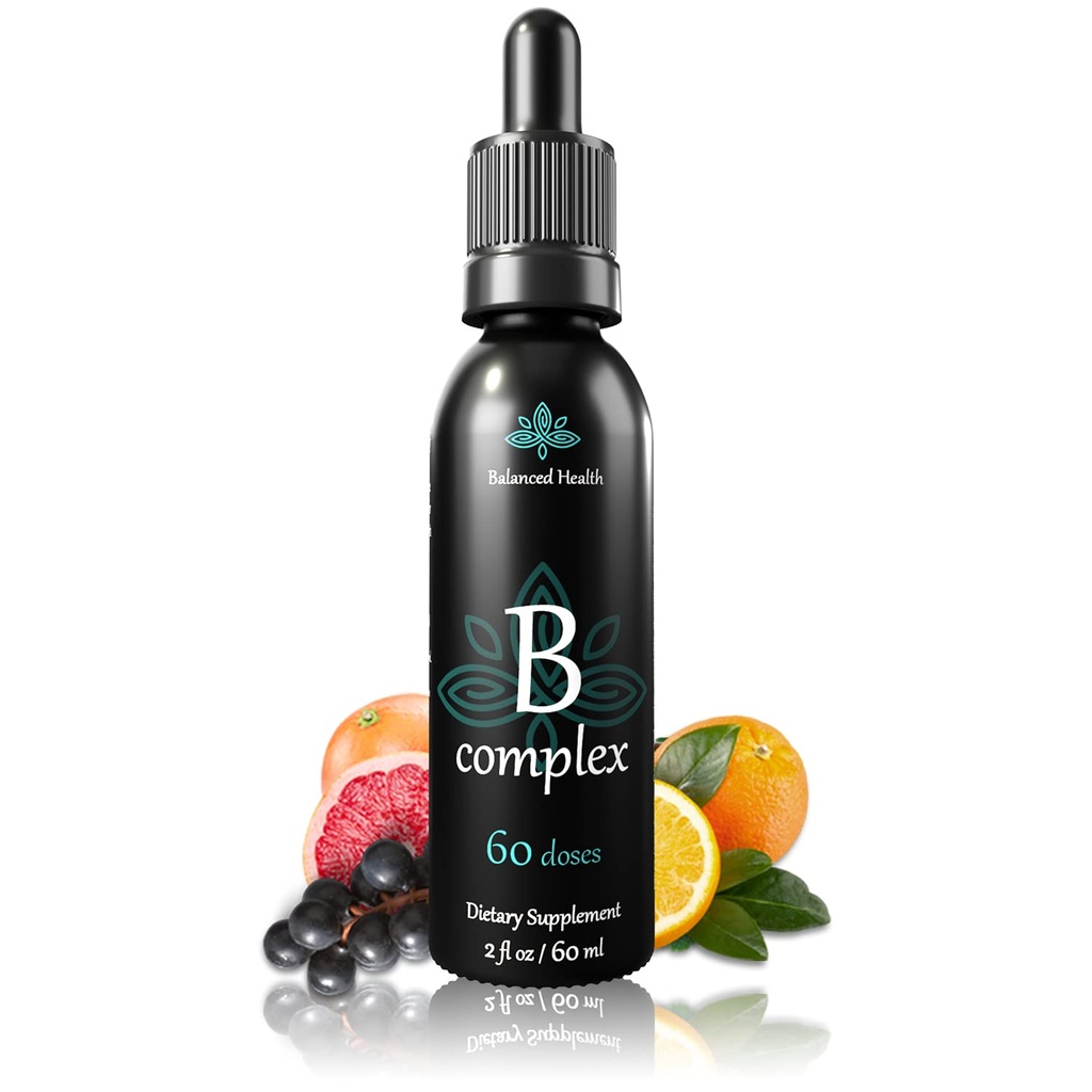 Vitamin B-Complex Drops, 2oz, 60 Doser, Alle 8 B-Vitamin, Immunenergi Support Non GMO Vegetar Safe