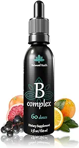 Vitamin B-Complex Drops, 2oz, 60 Doser, Alle 8 B-Vitamin, Immunenergi Support Non GMO Vegetar Safe