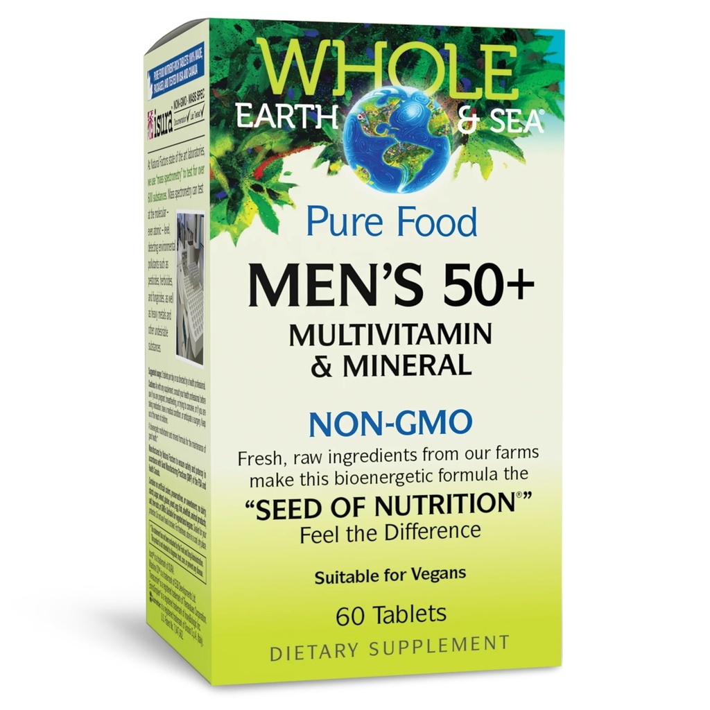 Natural Factors, Mænds 50 + Multivitamin & Mineral, 1 Servering Indeholder Nutrition Ækvivalent med ½ LB Veggies, 60 Greve (pakke med 1)