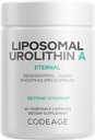 Codeage Liposomal Urolithin A Supplement 500mg Per Serving + Resveratrol, Betaine, CoQ10, Ellagitannins - A New Frontier Beyond NADH, NMN, NAD, NR, og PQQ Vitaminer - Bioavailable - 60 Kapsler