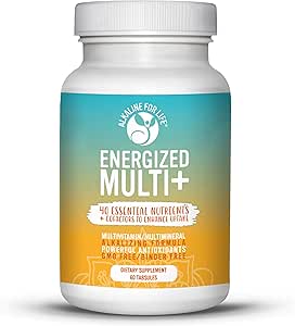 Energiseret Multi - Potent Multivitamin med 40 fuldt biotilgængelige næringsstoffer B Complex vitaminer, D-vitamin, C-vitamin, vitamin K, zink, Quercetin, Calcium, Magnesium i alkaliserende former - 60 faner