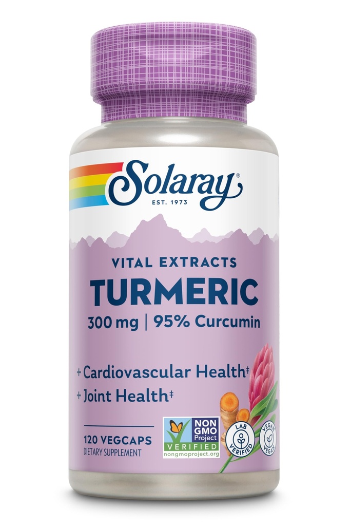Solaray Garanteret potens Turmerisk Root Extract 300 mg kapsler, 120 Greve