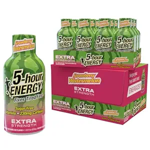 5-Hour Energy Extra Strength Shots, Strawberry Watermelon Flavor, 24 Greve (1,93 Fl Oz)