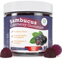 Rens liv Sugar- Free Elderberry Gummies med C-vitamin og zink til voksne og børn, immuntilskud for respiratorisk sundhed, Sambucus Elderberry Antioxidant Gummies - Vegan, 90 Greve