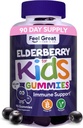 Feel Great Vitamin Co. Elderberry Gummies for Kids Name 124; Immunsupport.124; Natural Antioxidant ImmunBooster # 124; med C-vitamin og Zink.124; Gluten Free & Vegetar # 124; 90 Gummies