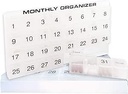 31 compartments, 1 per Day, 4 Week Monthly Pill Organizer by Promed. Includes Tray and 8 Removable compartments. (White)