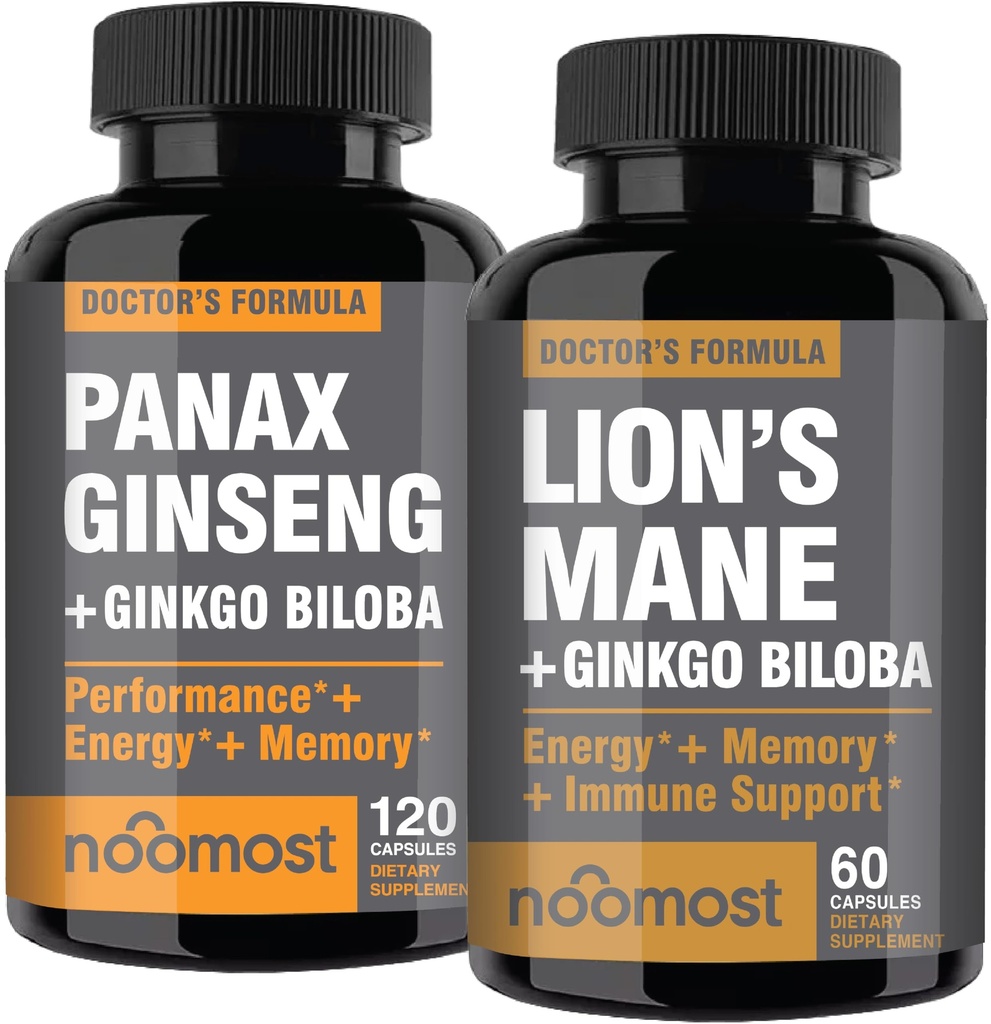 Nomost Koreansk Rød Panax med Lions Mane Kosttilskud med Ginkgo biloba for sundt velvære og livsstil.