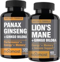 Nomost Koreansk Rød Panax med Lions Mane Kosttilskud med Ginkgo biloba for sundt velvære og livsstil.