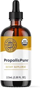 Vimergy Propolispure ® - understøtter immunforsvar og luftvejssundhed * - fordele Oral sundhed * - USDA Certified Organic, Kosher, Paleo-Friendly, Gluten- Free - 115 ml (57 Servere)