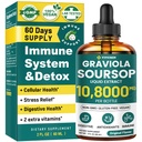 Graviola Soursop Leaf Extract Liquid - Soursop Bitters Liquid, Support Immunation, Relax, Lever og søvn Buddy 124; Non- GMO, Sugar & Gluten Free, Original Flavor, 2 Fl Oz