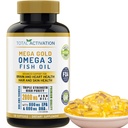 Omega 3 Fish Oil Supplement - 2000mg med EPA DHA & E-vitamin - Burpless, Triple Strength Support til mænd og kvinder - 120 Easy Swallow Softels