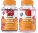 Levende jern med C-vitamin + glucose, Gummies Bundle - Great Tasting, Vitamin Supplement, Gluten fri, GMO fri, Chewable Gummy