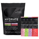 Sportsforskning ® Hydrate Electrolytes Powder Packets - Sugar- Free & naturligt tilsat vitaminer, mineraler og kokos vand - Understøtter hydrering - 32 Packets - Variety Pack