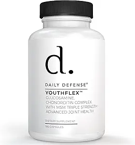 Glucosamin med Chondroitin & MSM Fælles tillæg - Fælles supporttillæg til mænd og kvinders mobilitet & fleksibilitet - 180 kapsler, Youthflex Glucosamin Complex, Made in USA